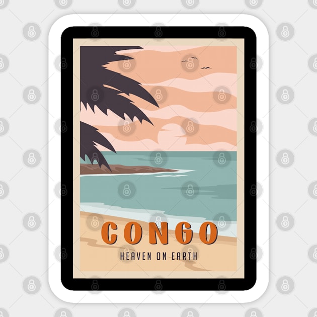 Congo travel destination poster Sticker by NeedsFulfilled